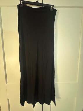 Yigal Azrouel Black Rayon Side Slit Maxi Skirt Size 3